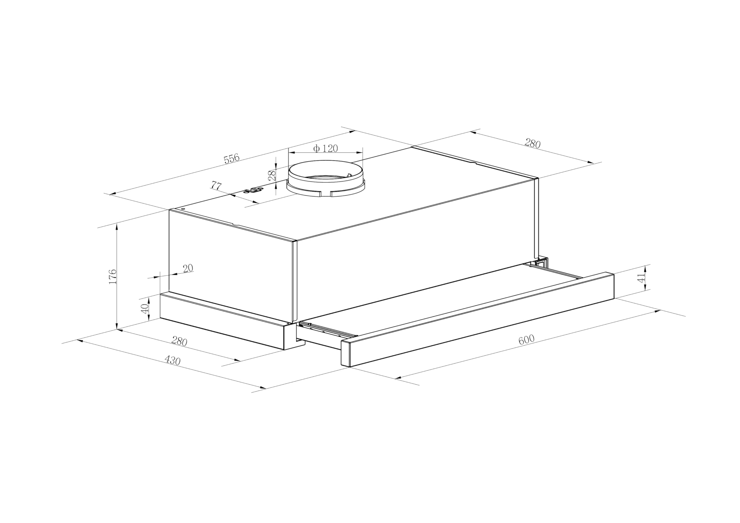 Respekta Dunstabzugshaube 60 cm Edelstahlgehäuse Weiß Abluft Umluft CH4138IXC 53–64 dB