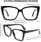 OCCI CHIARI Extra Large Blue Light Blocking Reading Glasses for Women Oversized Readers 1.0 1.25 1.5 1.75 2.0 2.25 2.5 To 4.0