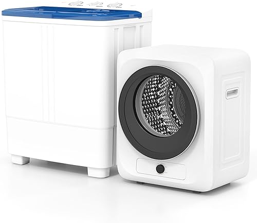 Vista 13 de Auertech Combo de lavadora y secadora portátil, lavadora de doble tina de 28 libras, secadora de ropa compacta de 1.5 pies cúbicos, lavadora