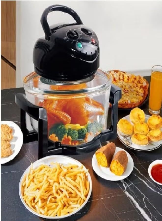 Sokany SK-560 Halogen Oven on a kitchen counter with various cooked dishes