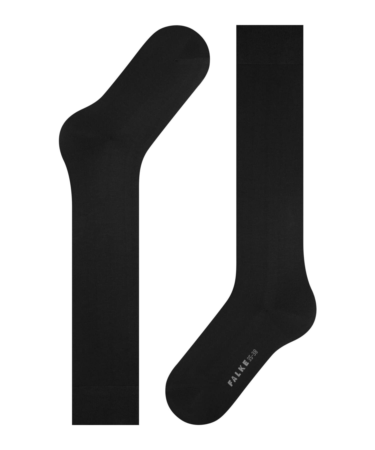 FALKE Kobiety Podkolanówki Cotton Touch W KH Bawełna długie jednokolorowe 1 Para, Czarny (Black 3009), 39-42