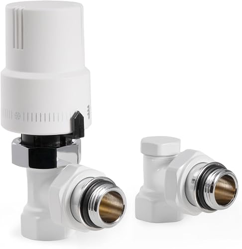 1/2" Angulaire Blanc pur Vanne Thermostatique + Vanne de VANCOCO