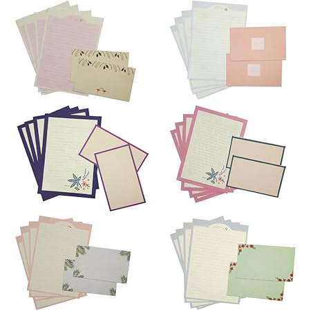 Amazon Minnilove 封筒 便箋 手紙セット 挨拶の手紙 花柄6種類入り レターセット 文房具 オフィス用品