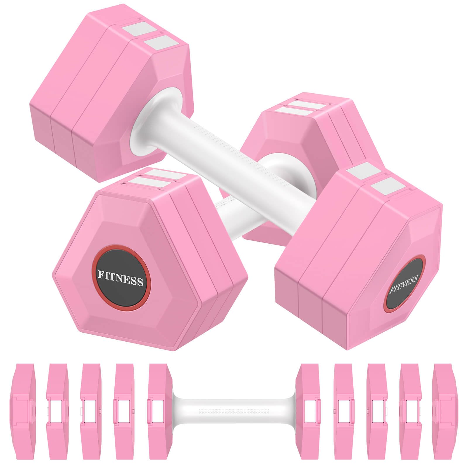 Adjustable Dumbbells Set of 2, 5in1 Dumbbell Weights Set for Women
