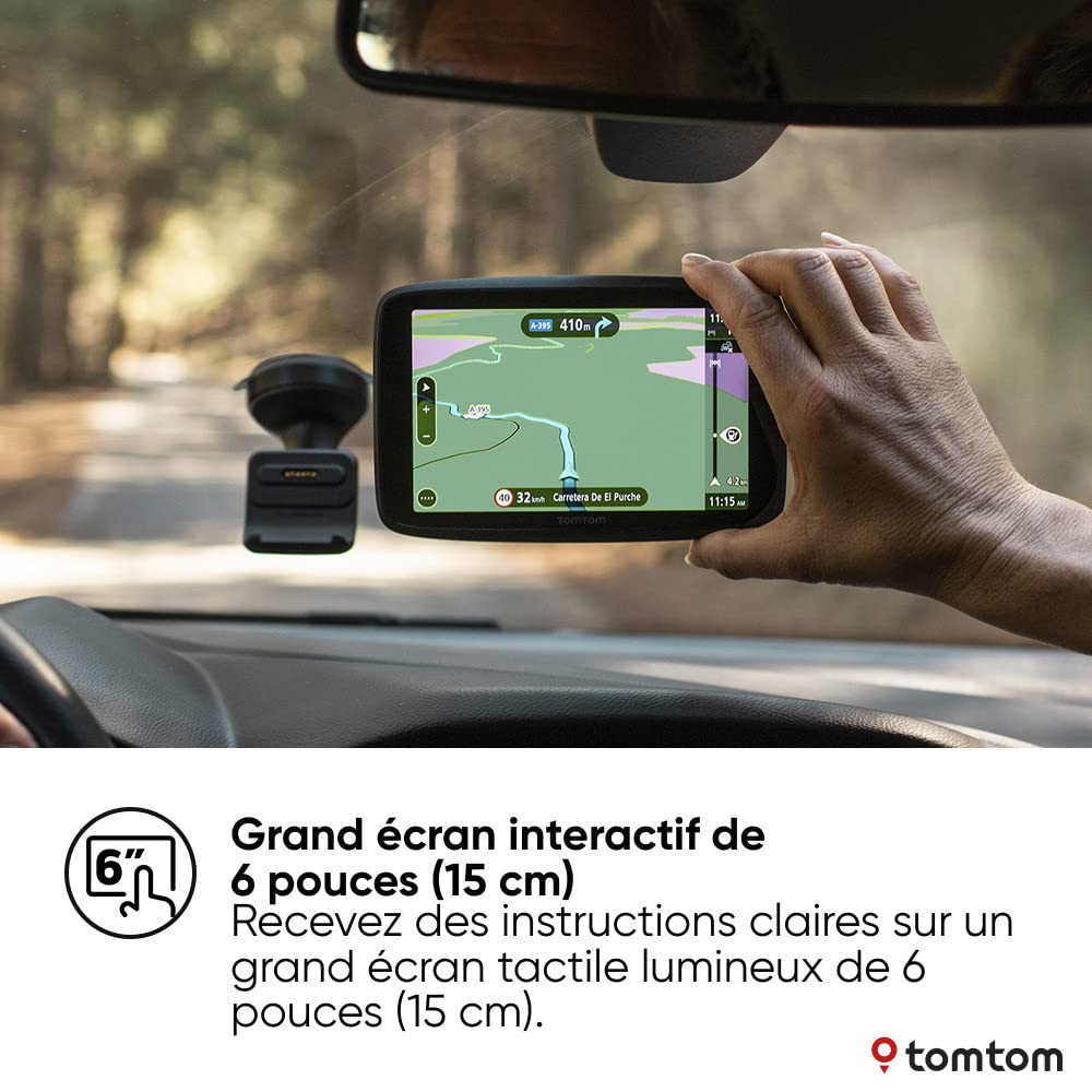 Tomtom GPS GO Navigator (6 Pouces, info trafic en Temps réel, essai du Service Alerte de Zones de Danger, Cartes du Monde, Mise à Jour Via Wi-FI)