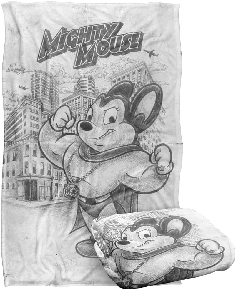 Trevco Mighty Mouse Sketch Silky Touch Super Soft Throw Blanket 36" x 58"