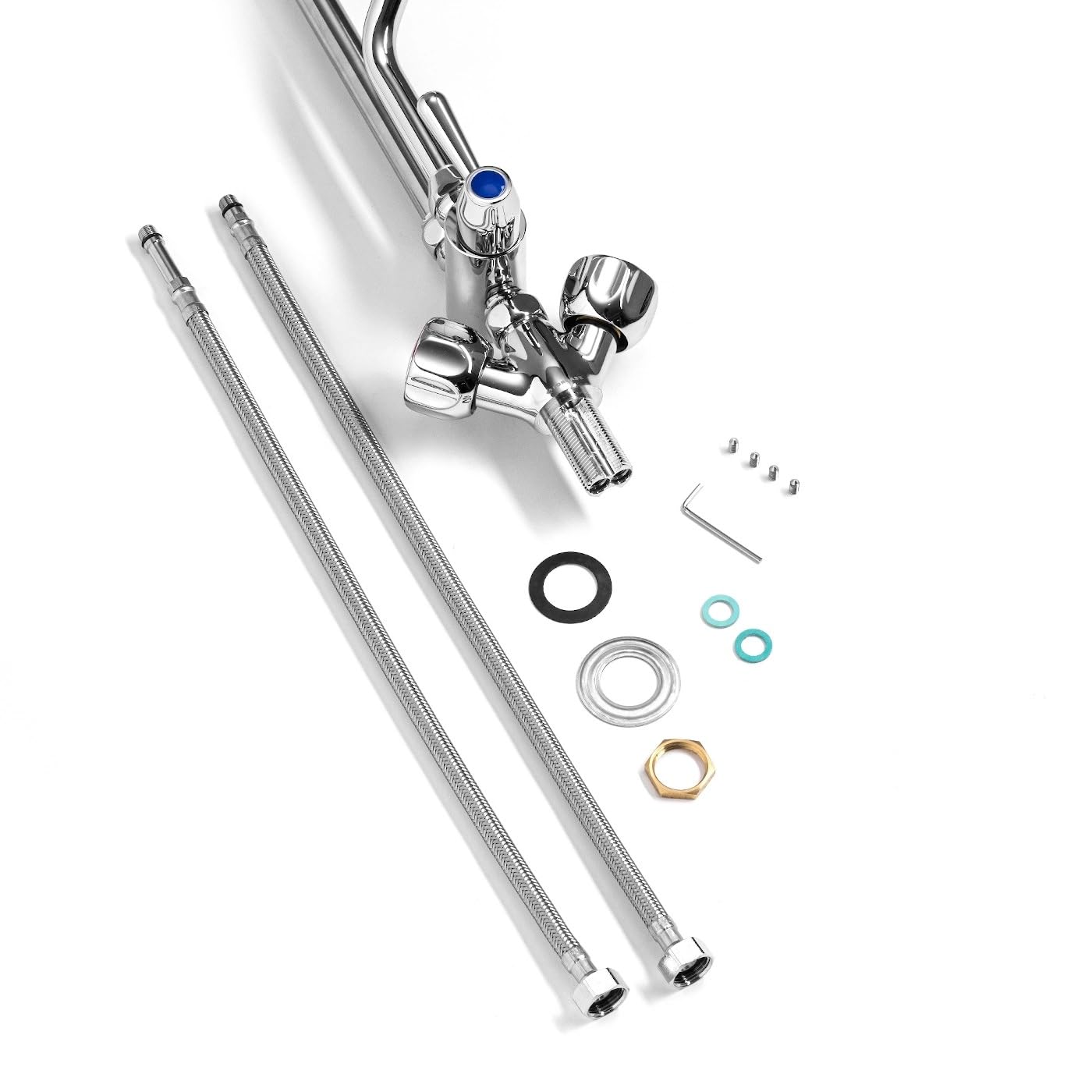 Grifo independiente con ducha y caño, Grifos de fregadero, Grifo de cocina, Montado en el fregadero, Para la cocina profesional, Funcionamiento duradero, Uso confiable, Versatilidad, Ergonomía