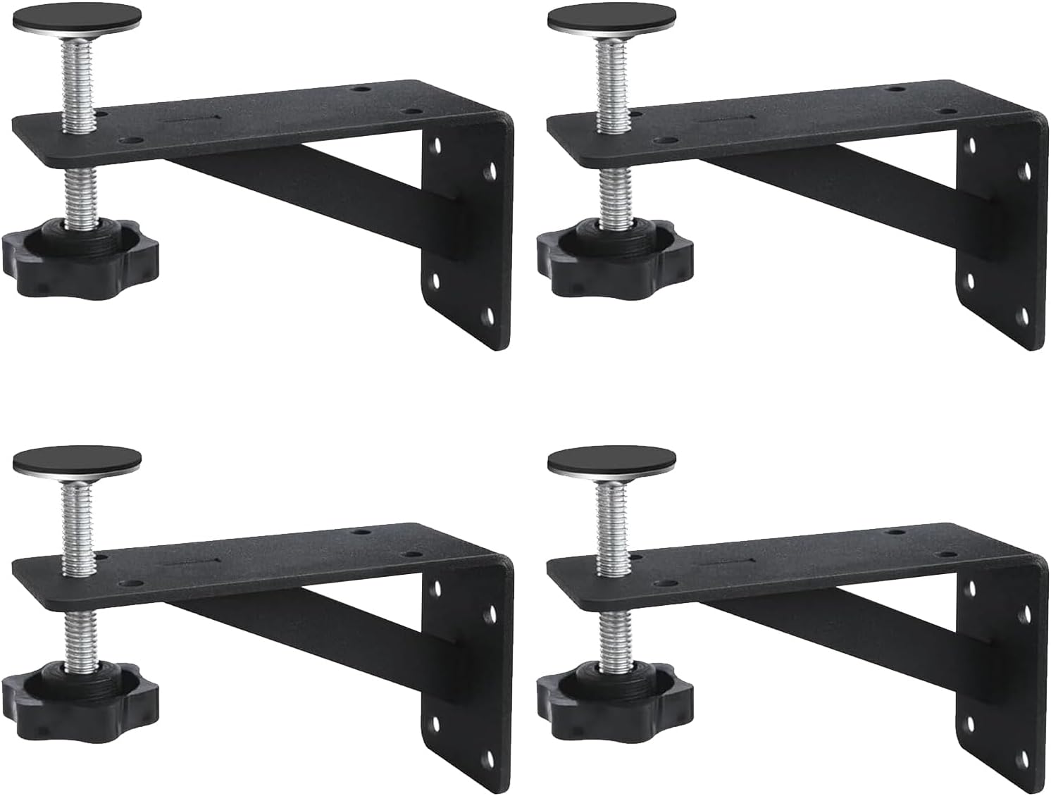 4 PCS Undermount Sink Bracket, Adjustable Undermount Sink Support Heavy-Duty Sinks Repair Kit for Narrow Cabinets (Black)