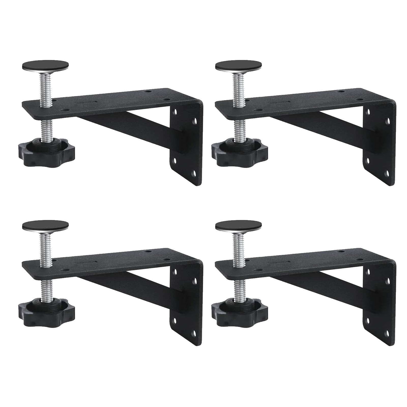 Husoue Black 4 Pcs Undermount Sink Bracket, Adjustable Undermount Sink Support Heavy-Duty Sinks Repair Kit For Narrow Cabinets (Black)
