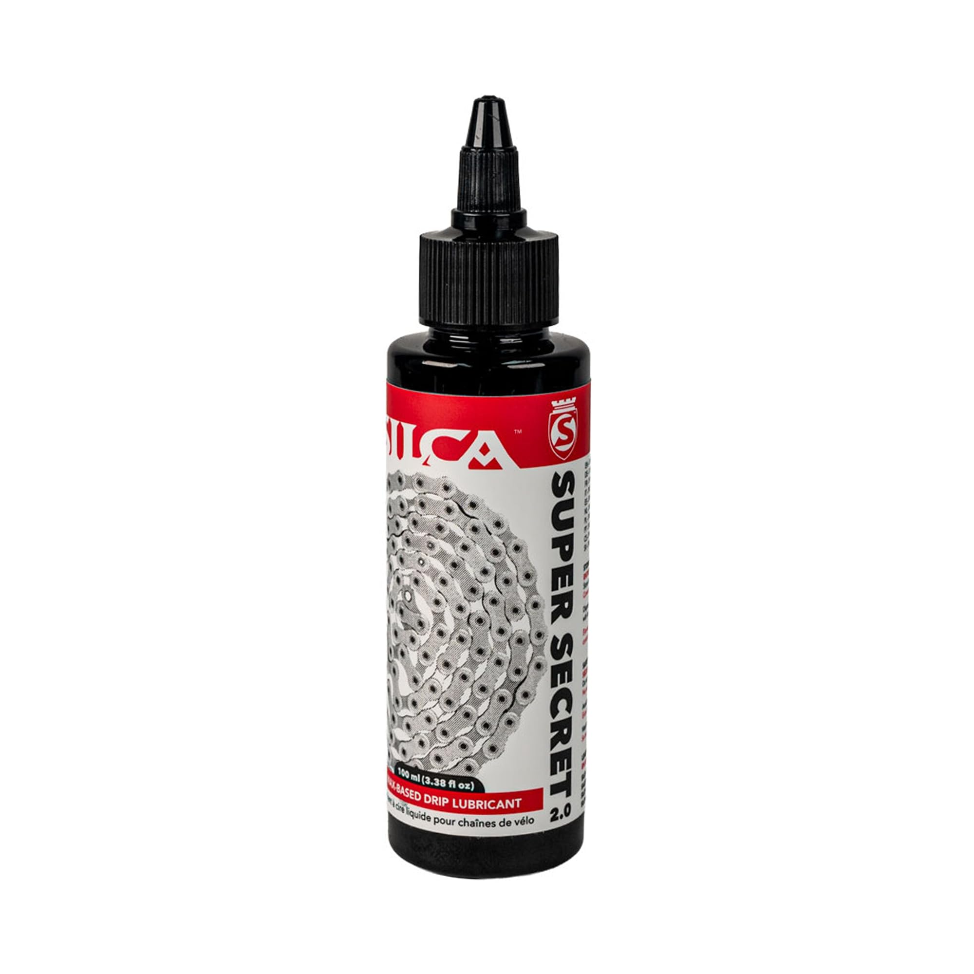 SILCA Super Secret 2.0 Bike Chain Lube, 3.38 oz - Liquid Chain Wax to Clean, Smooth & Silence - Ultra Fast Bike Lube - Special Formula for Friction Reduction & Improved Wattage Output in All Weather