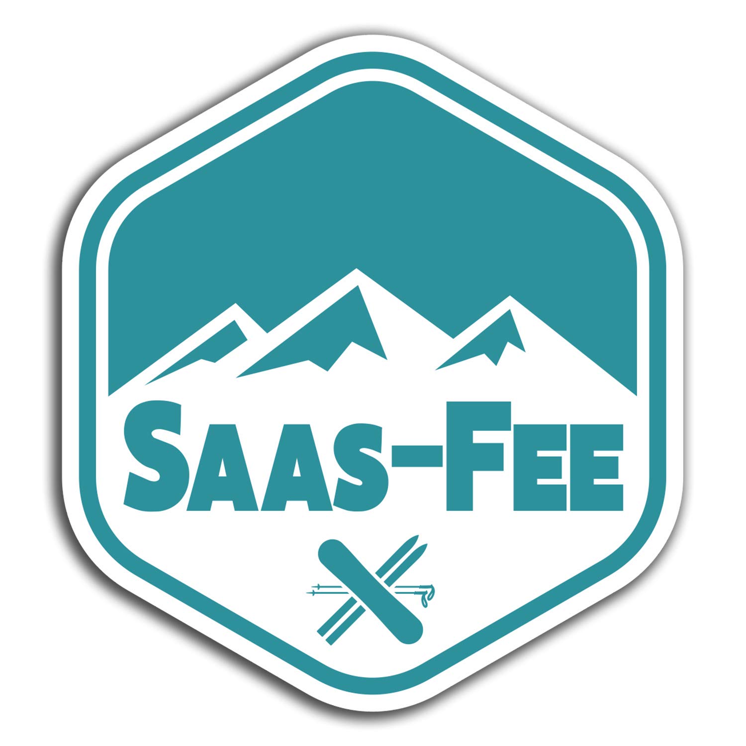Destination Vinyl Ltd Multi 2 X 10Cm Saas-Fee Switzerland Vinyl Stickers - Fun Sticker Laptop Luggage #23956 (10Cm Tall)