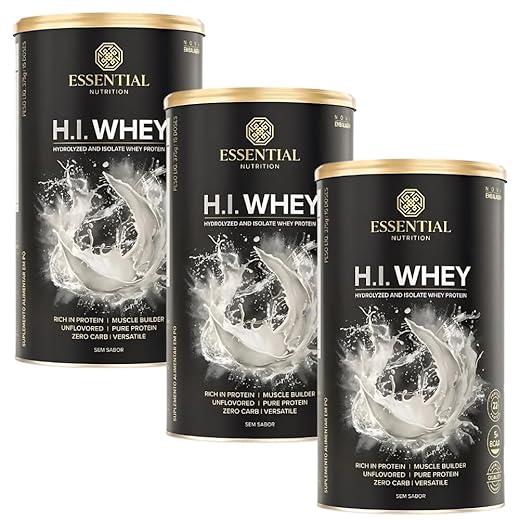 Kit 3x Hi Whey Protein - Sem Sabor - (375g) - Essential Nutrition