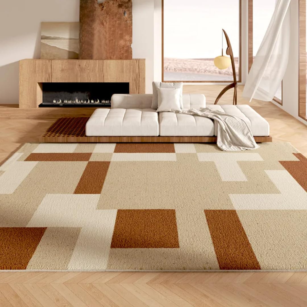 Tapis de sol pour salon anti-glisse et isolant - Grand tapis épais 80x120cm design scandinave