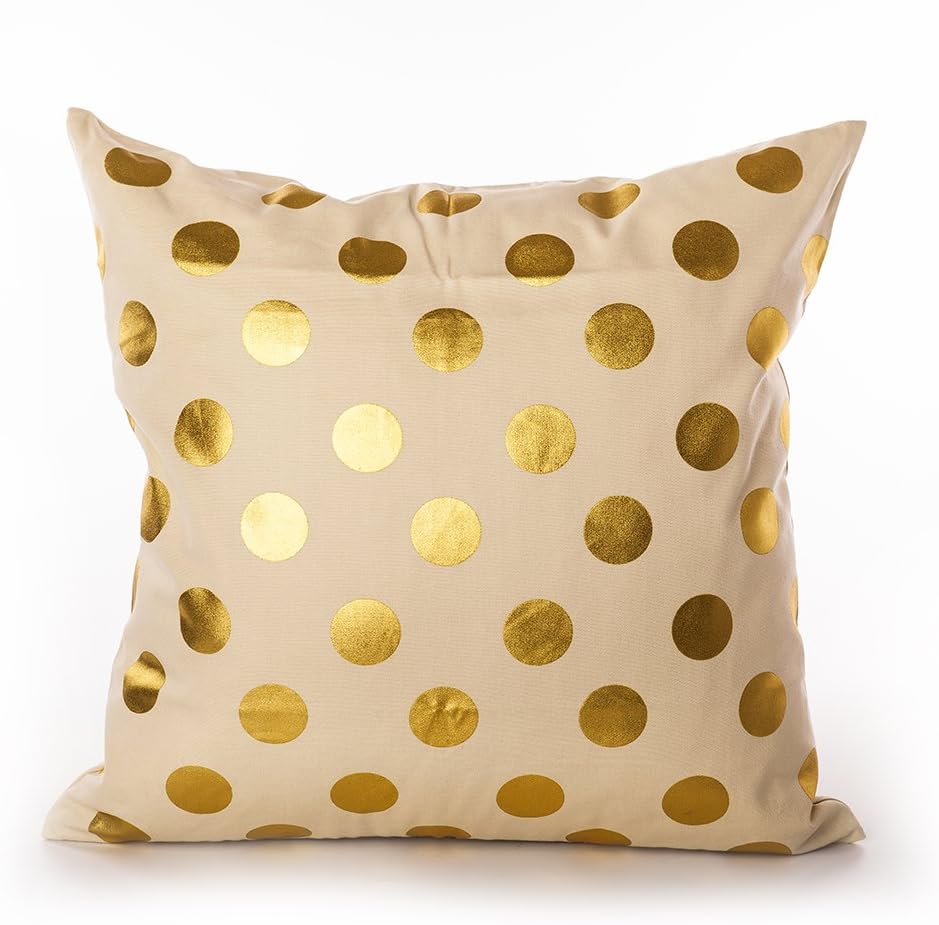 Sugar home Gold Foil polka dot Print Decorative Throw Pillow COVER 18"