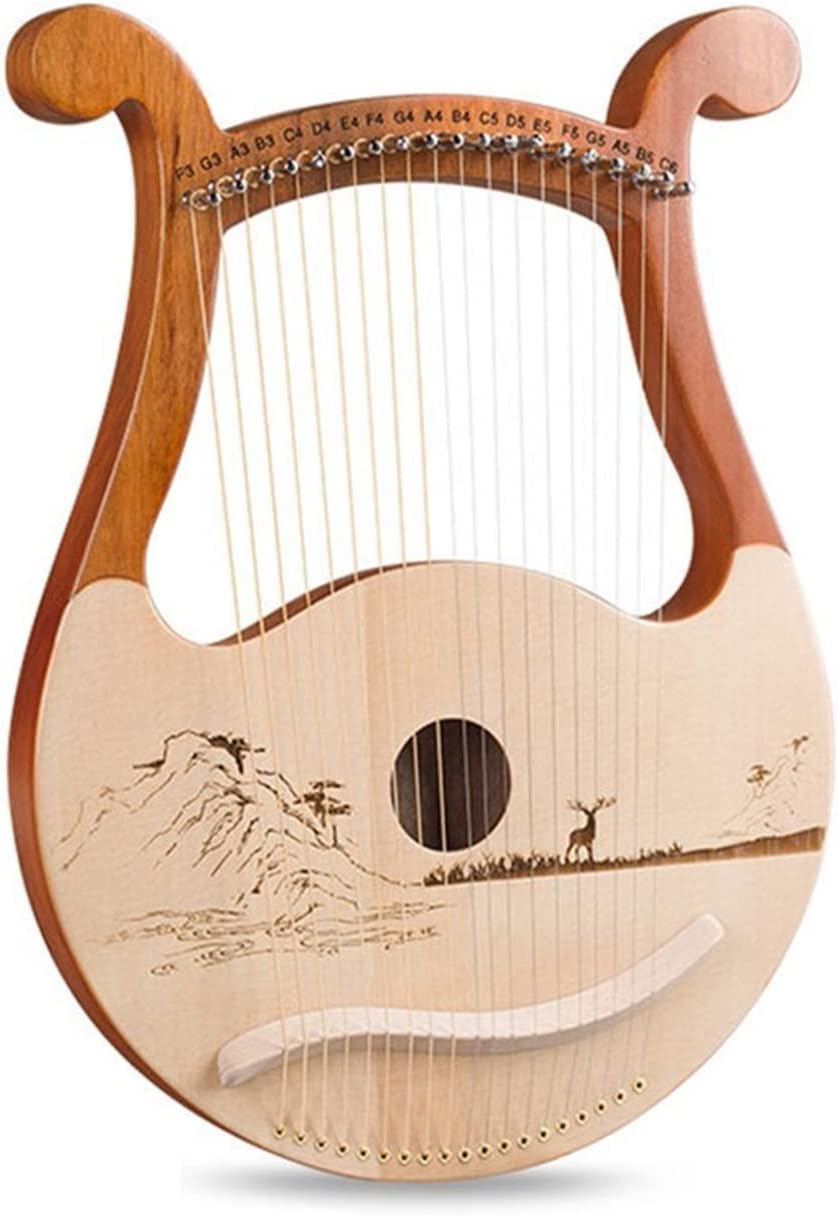 19 String Lyre Harp Mahogany Harp Music Instrument with