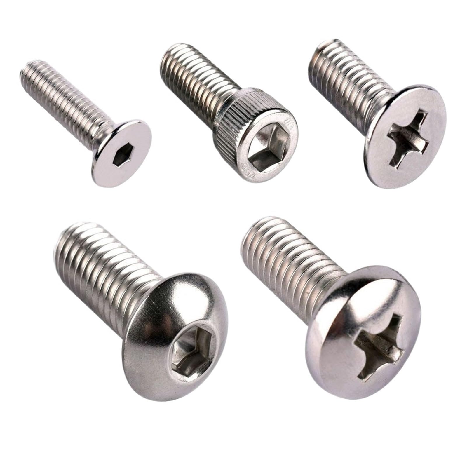 Set di 6 viti a testa esagonale, in acciaio inox, da 3/8-16 x 2-1/4