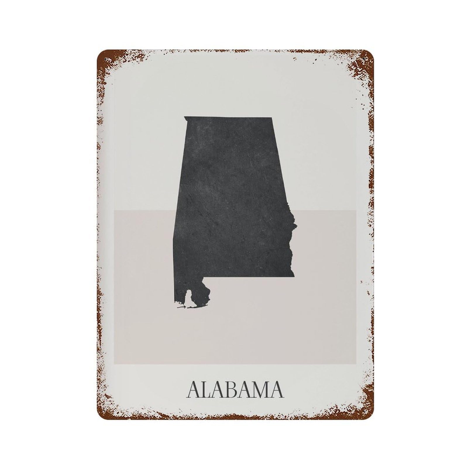 xiaoxiaoshen Alabama Map Minimalist Boho Decor For Home Or Gift (2) Wall Decor Art Metal Tin Poster Modern Home Decor Art Home Bar Shop Decorations Vintage Sign 40x30cm