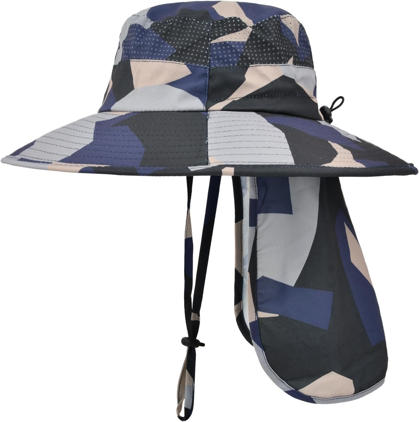 Sun Hats for Men Women Fishing Hat UPF 50+ Breathable Wide Brim Bucket Hats Summer UV Protection Safari Hat with Neck Flap - Image 3