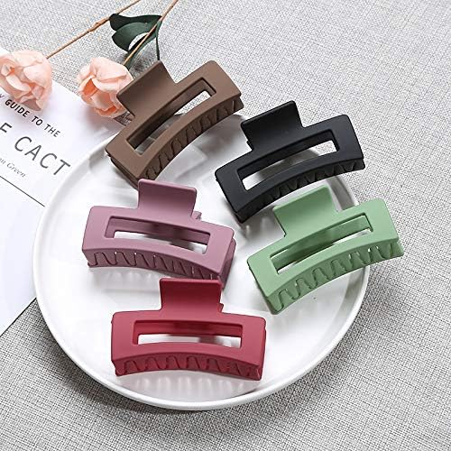 6 Pcs Hair Claw Clips for women Plastic Nonslip Jumbo Hair Clips Strong Hold Hair Jaw Clips Big Hair Clips French Design Hair Styling Accessories - Image 5