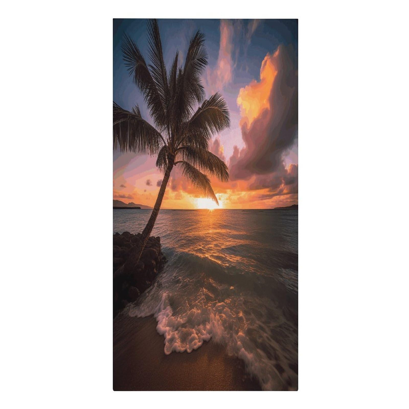 VstaDank Palm Tree Sunset Beach Beach Towel Microfiber Oversized Beach Blanket Super Absorbent Soft Pool Bath Towel Sand Free Quick Dry Travel Towels Gifts for Yoga Sports Adults 30" X 61"