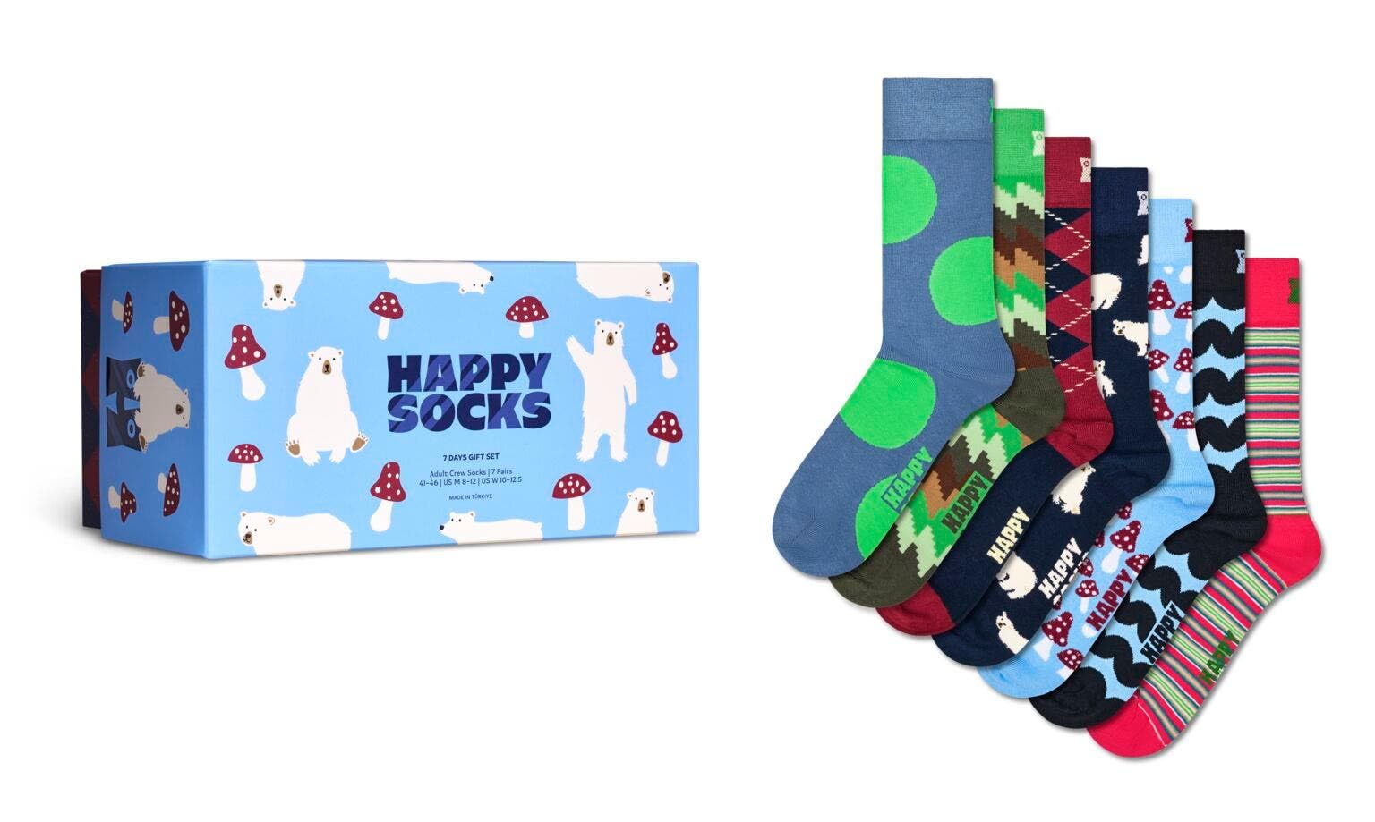 Happy Socks Skarpety Seven Days Socks Zestaw 7 par zielonych Rozmiar 41-46