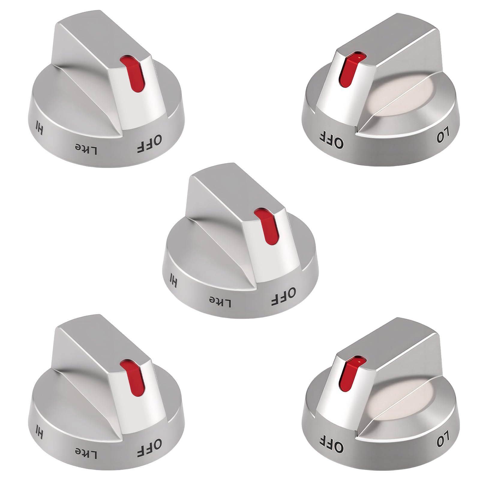 Photo 1 of ?5-Pack?Upgraded DG64-00473A Burner Control Dial Knob Range Oven Replacement Compatible with Samsung Gas Range/Oven/Stove,Sturdy Stainless Steel Reinforcement Ring (Sliver)