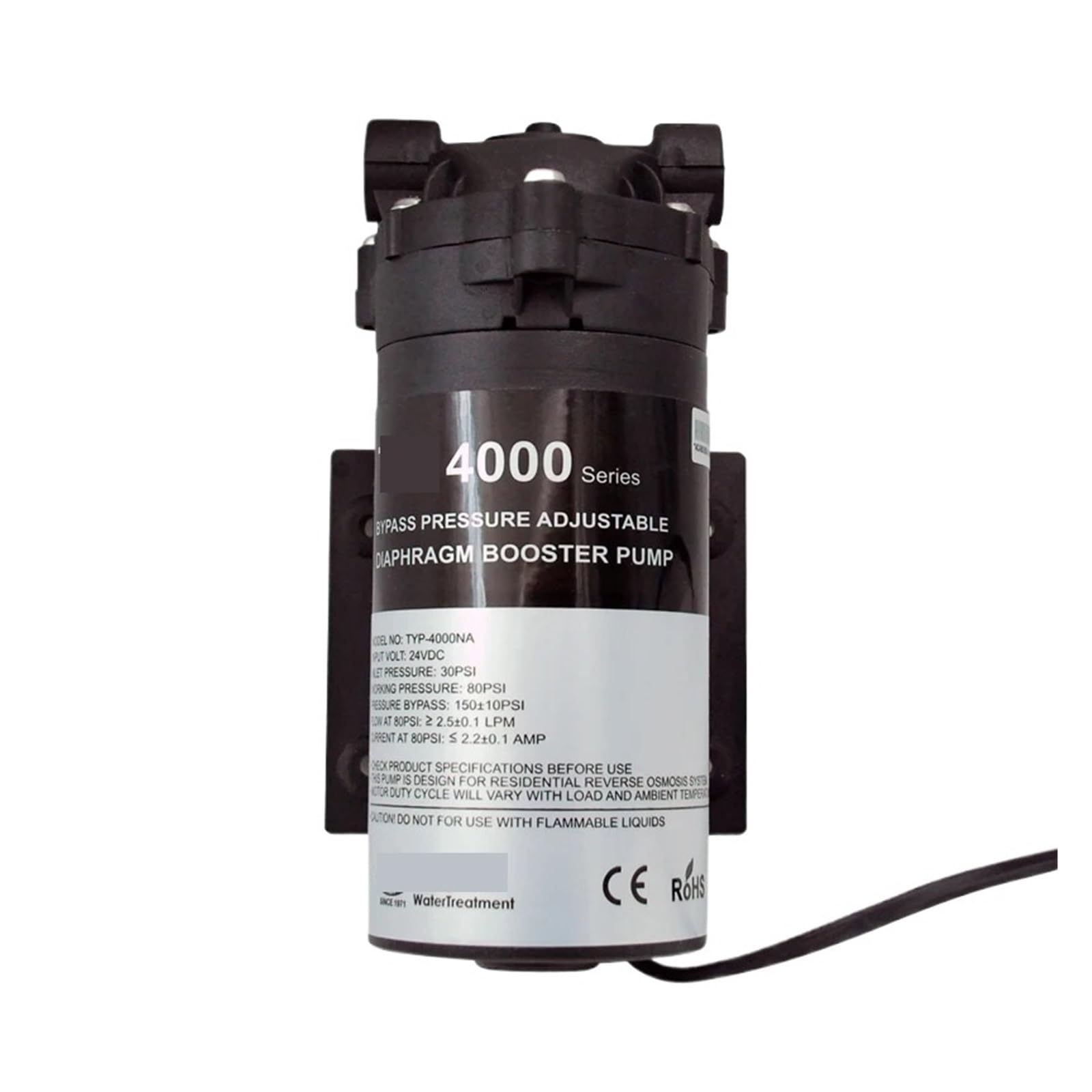 Bomba De Refuerzo De Filtro De Agua De Ósmosis Inversa 400GPD, Sistema RO De Alto Flujo TYP-4000NA For Agua Potable Purificada(With fitting)