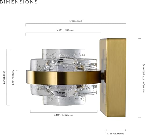 Miniatura 5 de VONN Lighting Milano VAW1331BL - Aplique de pared integrado con 1 luz LED ETL de 6 pulgadas, color negro