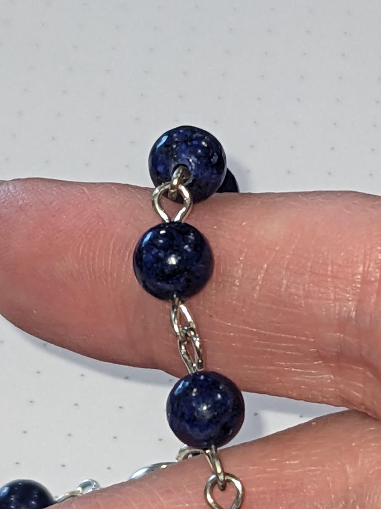 Blue Pearl Beads Communion Rosary 8mm Guardian Our– Nazareth Store