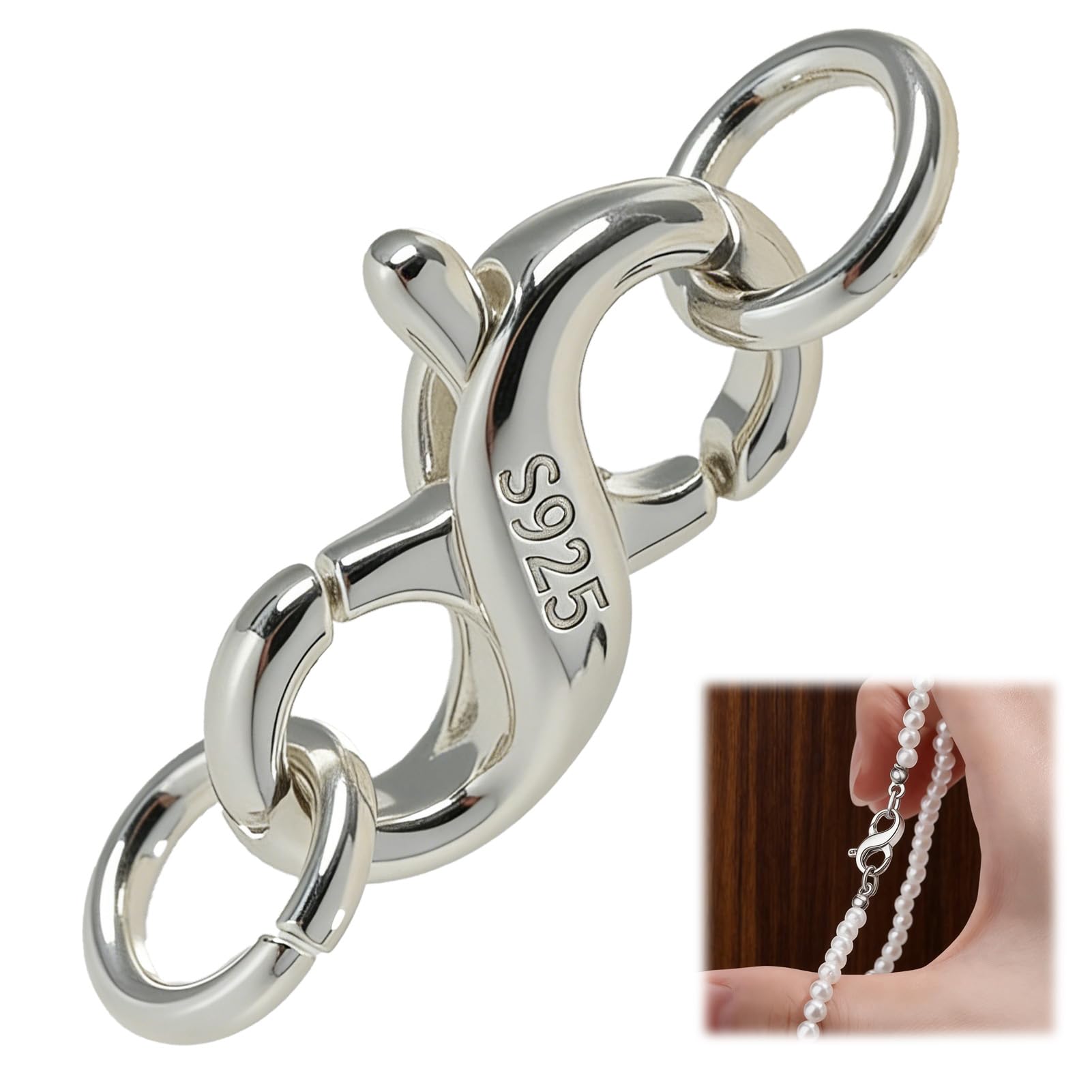 Sterling Silver 925 Lobster Clasps, Secure Jewelry Clasps for Necklaces Bracelets, DIY Jewellery Making Repair Connectors