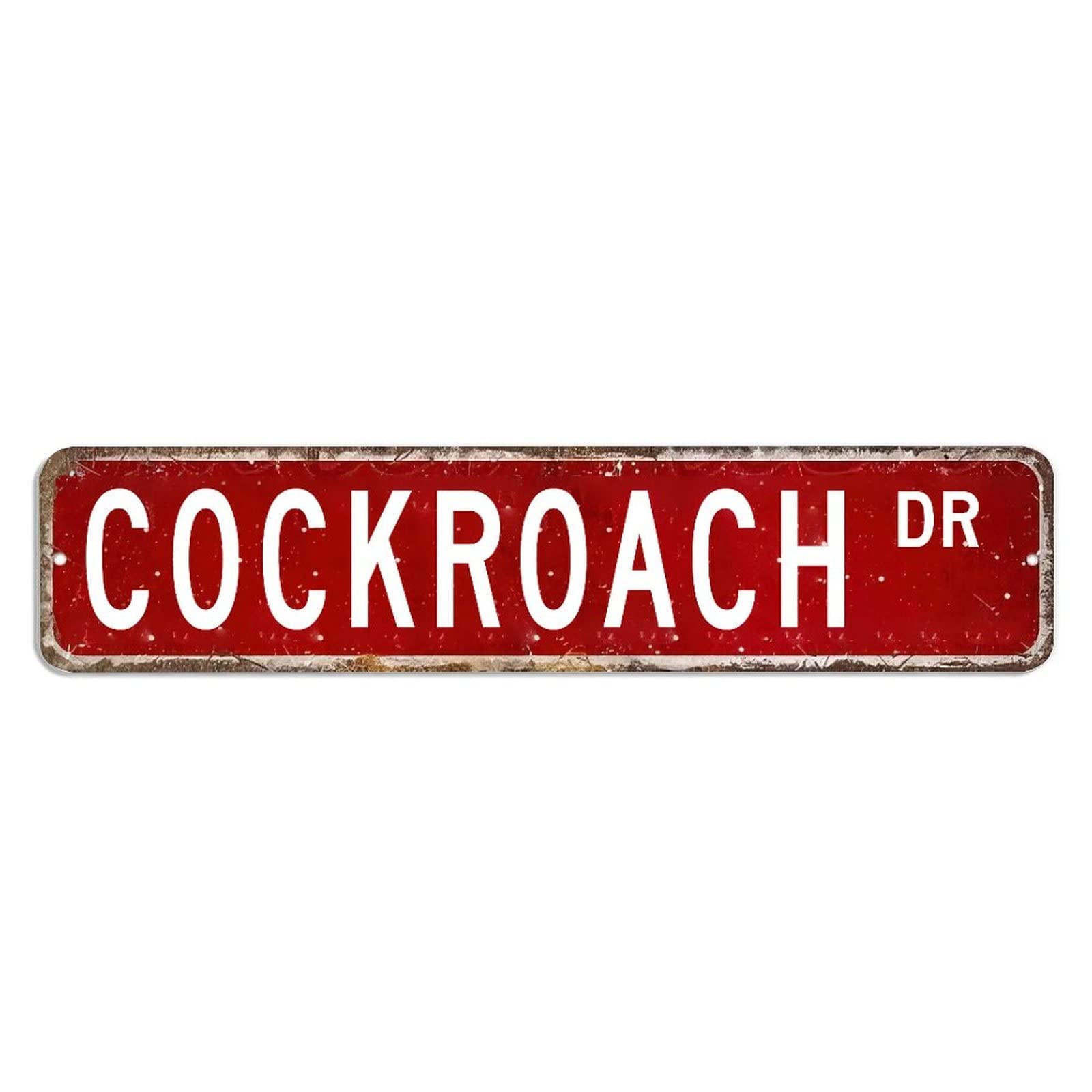 Peiyeety A006 Vintage Metal Tin Sign Cockroach Dr Retro Street Sign, Rustic Wall Decor For Home, Wildlife Decor, Man Cave, Garage, Kitchen, Office, Farmhouse, Patio, Garden, Porch, 4 * 16 Inch