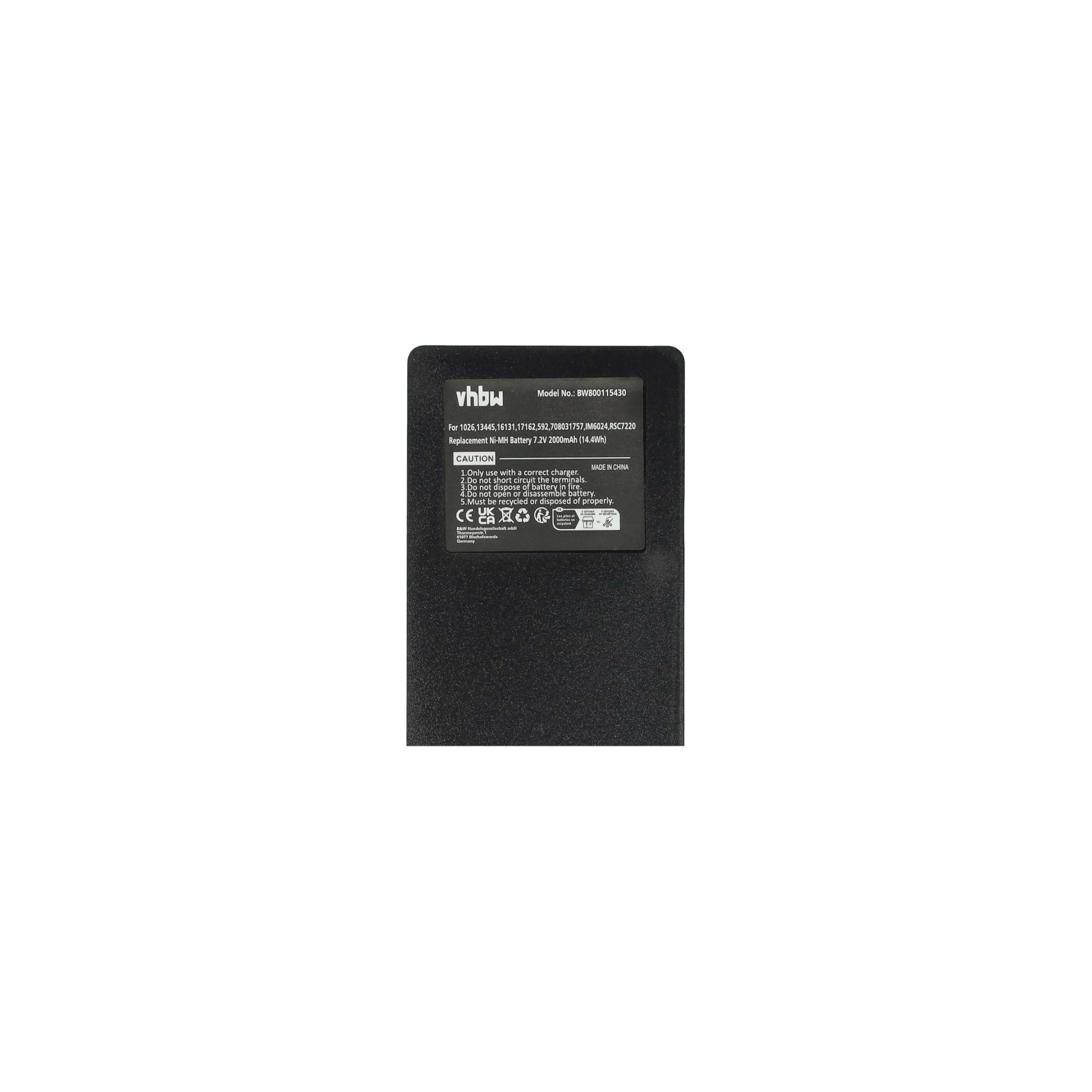 vhbw 5X Batterie Compatible avec Scanreco Palfinger, RC400, PALFINGER 592 opérateur télécommande Industrielle (2000mAh, 7,2V, NiMH)