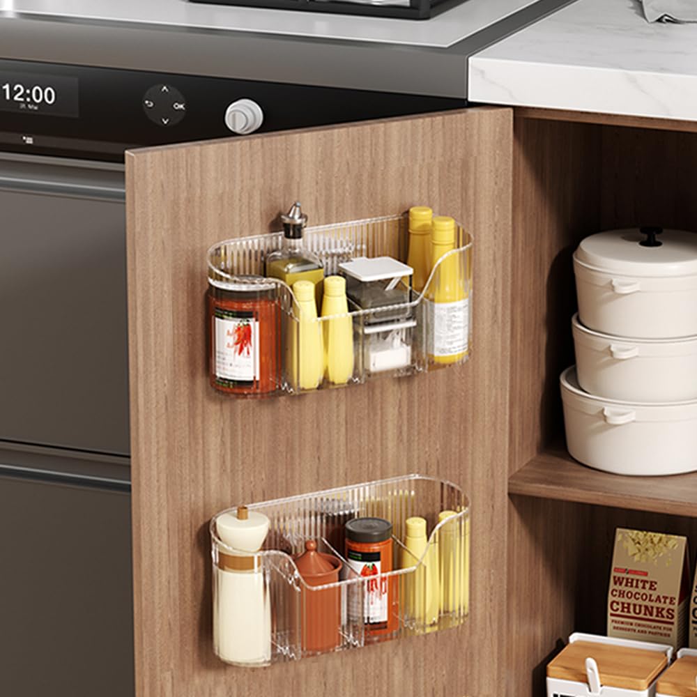 Organizzatore Da Cucina Per Ante - 2 Scatole Di Archiviazione Senza Foratura | Per Spezie, Accessori E Altro - Foto 12