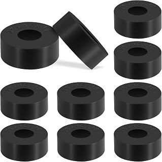 10 Pack Rubber Washers Rubber Spacers Black Round Multi-Purpose Anti Vibration Bushings Spacers Isolation Pads 1 Inches OD x 0.4 Inch ID x 0.4 Inch for Car Accessories Home