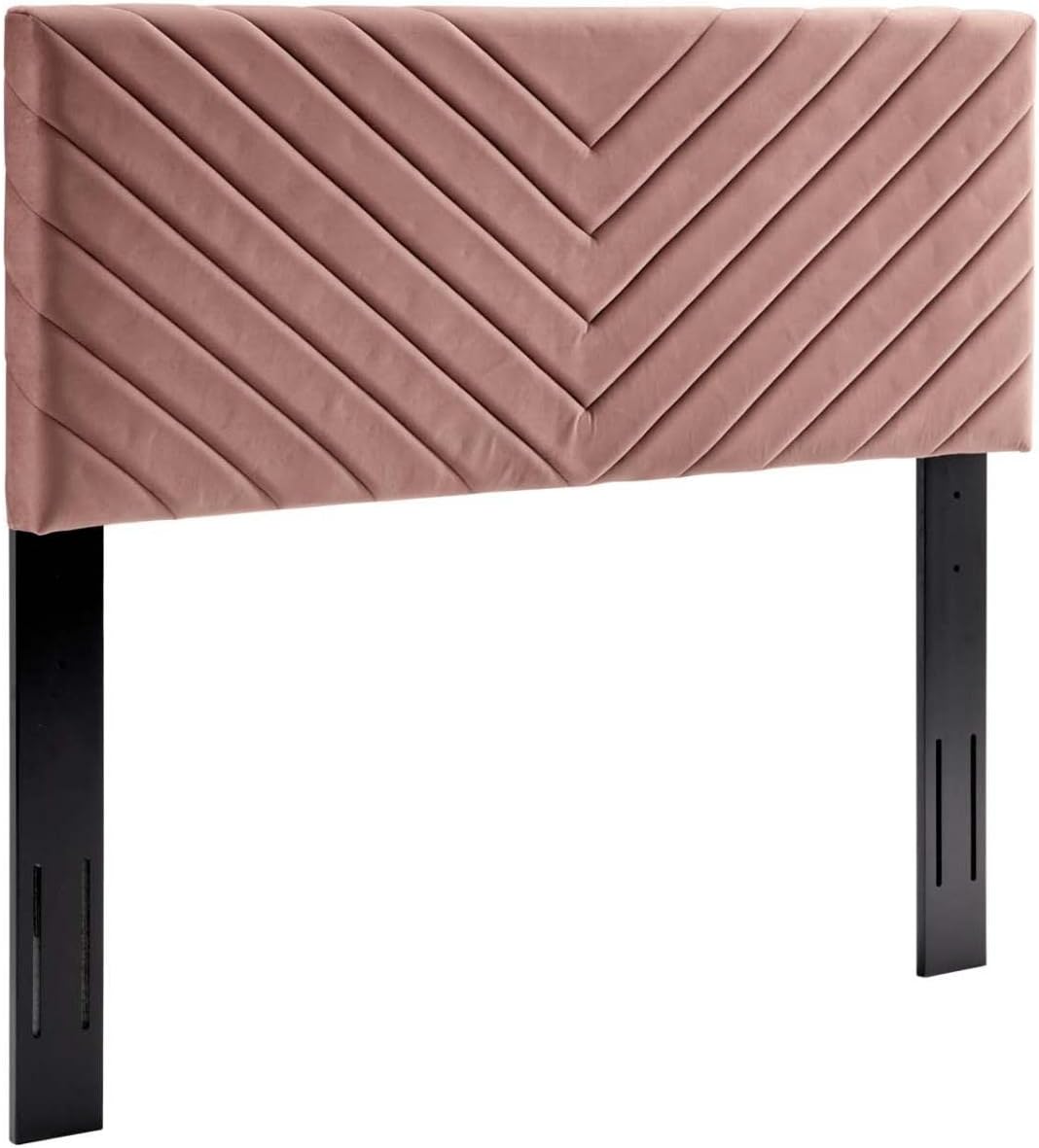 ModwayAlyson Angular Channel Tufted Performance Velvet Twin Headboard, Dusty Rose