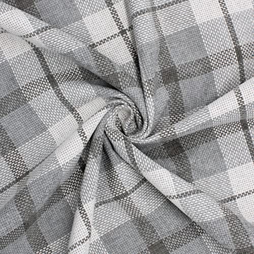 DESHOME Miami Tissu au mètre à carreaux Motif tartan Tartan Tissu pour tapisserie canapés, fauteuils, coussins, chaises (1 mètre, gris 27)
