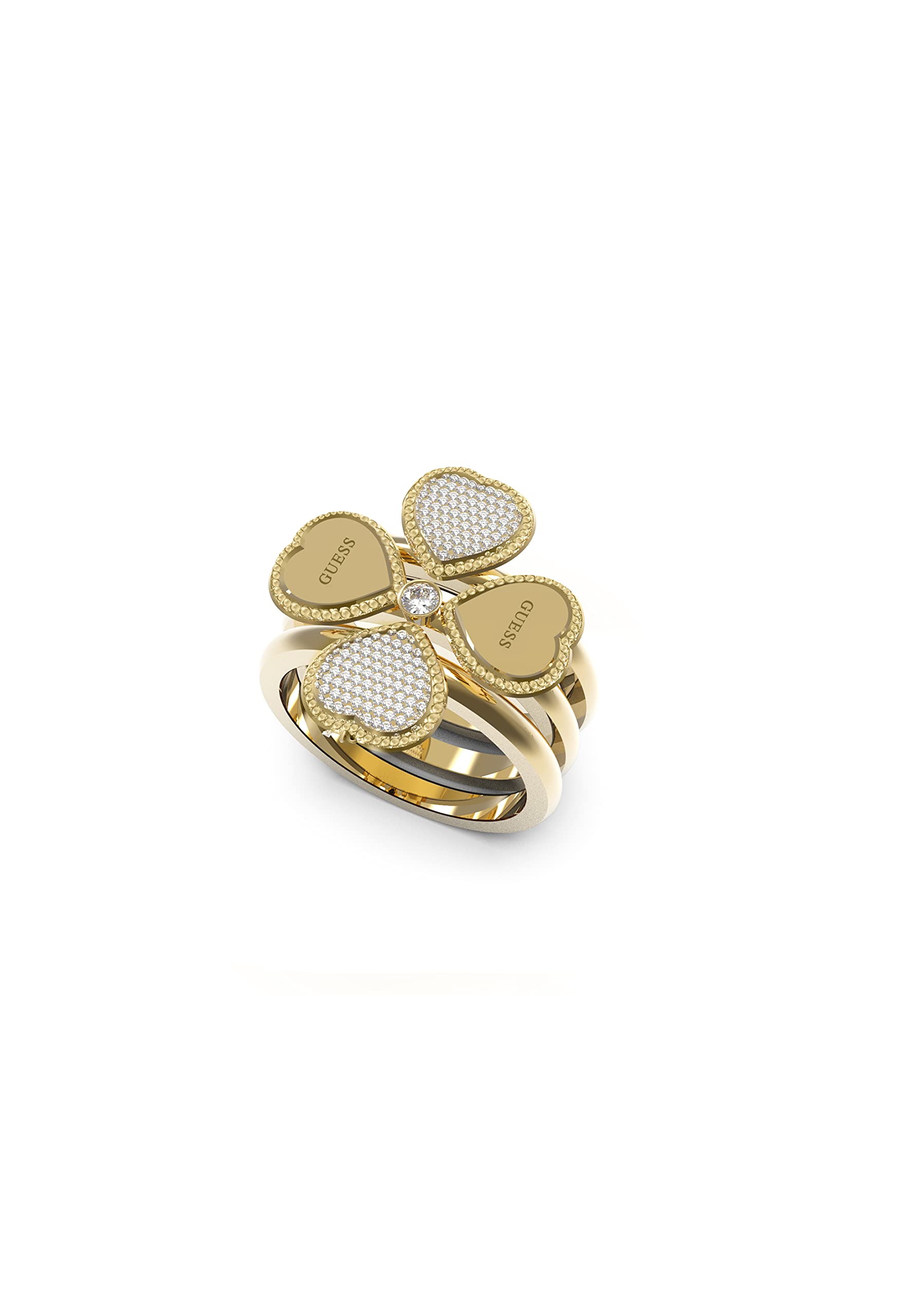 GUESS Anillo Corazones Fine Heart Oro JUBR01428JWYG52/JUBR01428JWYG54/JUBR01428JWYG56