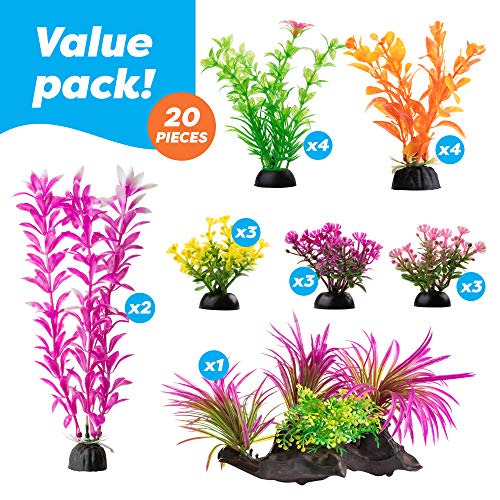 image for AroPaw Aquarium Decorations 20 Or 23 Pack Lifelike Plastic Decor Fish 