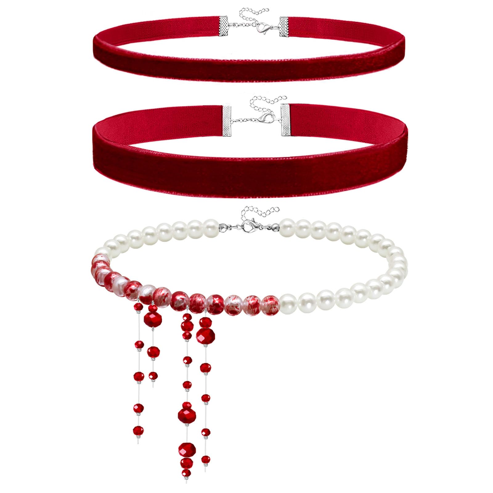 Ronglry Vampire Costume Accessories For Women Blood Necklace