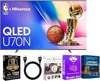 Hisense 100 in U70 Series 4K Ultra HD QLED Smart Google TV 2025 144Hz Dolby Vision HDR10+ FreeSync WiFi 6E Dolby Atmos Alexa Google Assistant w/HDMI Cable Streaming Bundle & 12 Mo CPS Protection