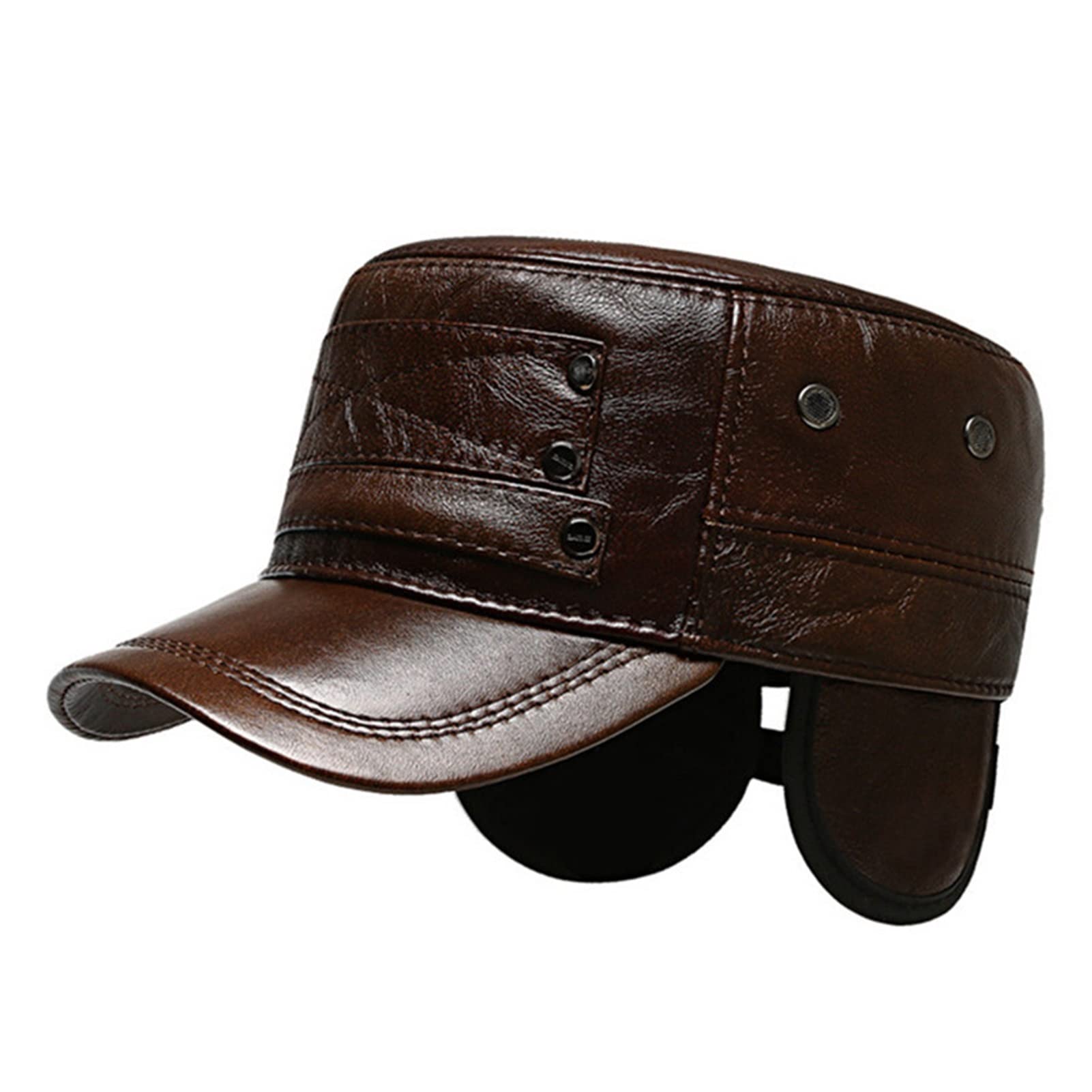 Męskie ciepło Pu Skórzana płaska czapka Newsboy Cap Vintage Beret Cap Jazdy Irlandzki Płaski Kapelusz English Granddad Hat