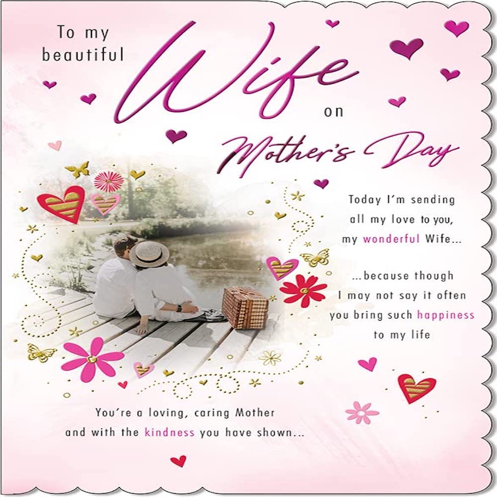 Piccadilly Greetings Mother's Day Card to my Wife - 9 x 6 inches