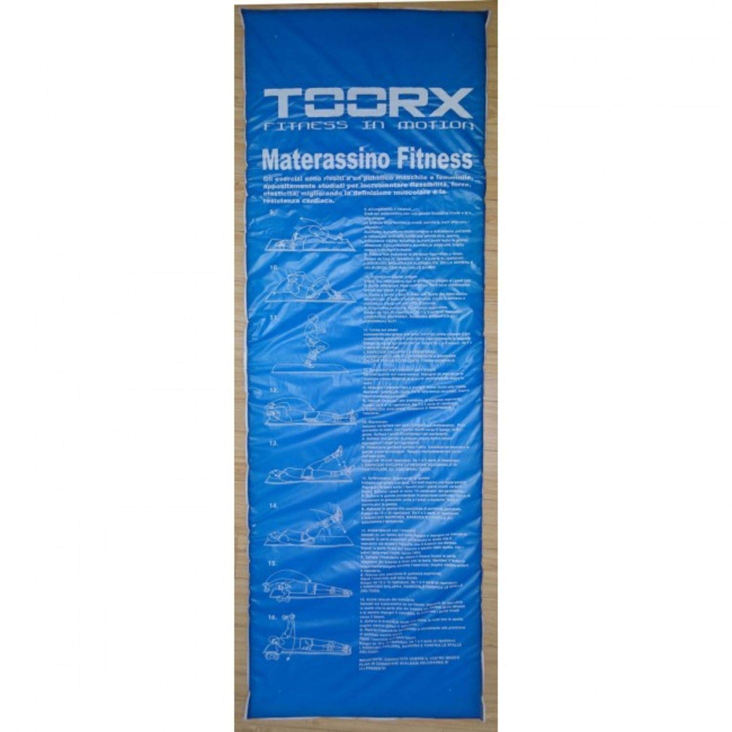 Materassino Fitness Toorx Mat-GE Unisex - Antiscivolo, 181x60x2,5 Cm, Con Esercizi In Italiano, Nero
