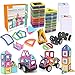 Veluoess 85 Pièces Blocs de Construction Magnétiques, Jeu de Construction Magnétique Blocs de Constructions Aimantés Jouet Éducatif STEM Cadeaux pour Les Enfants 3+