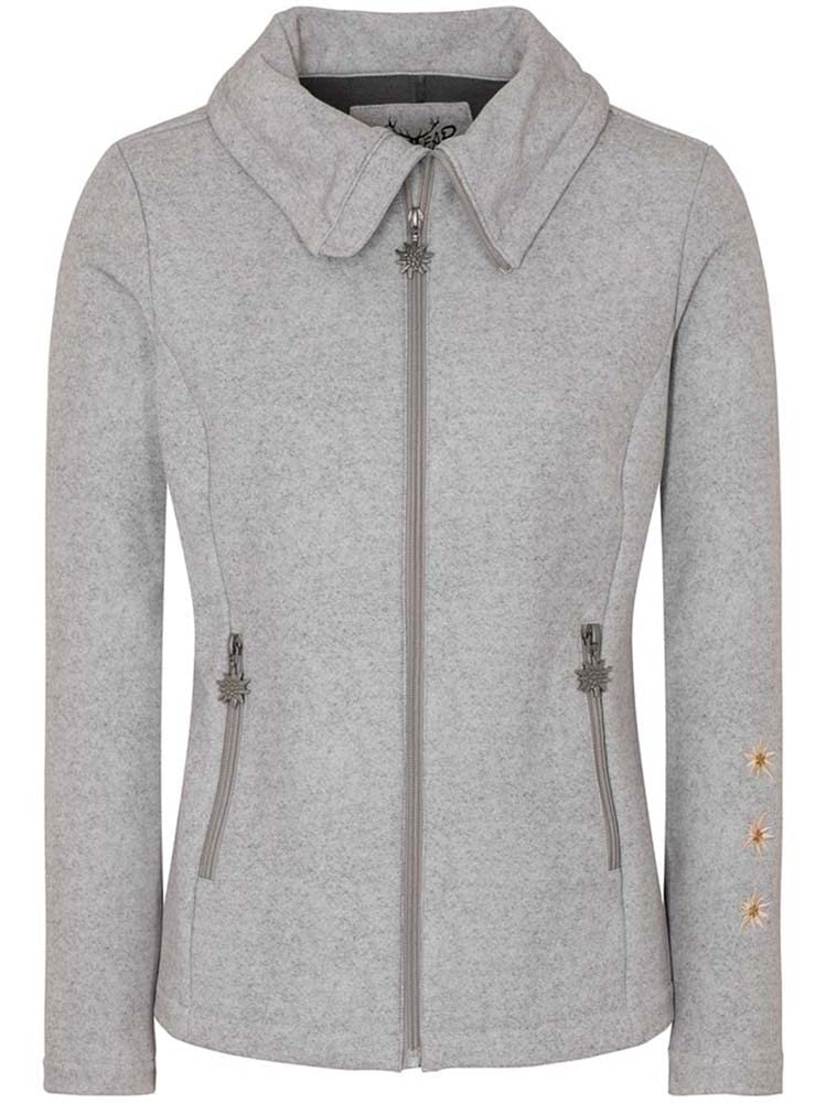 Hangowear Trachtenjacke Witta hellgrau | Jacke Softshell Damen | Softshelljacke mit Strickmuster