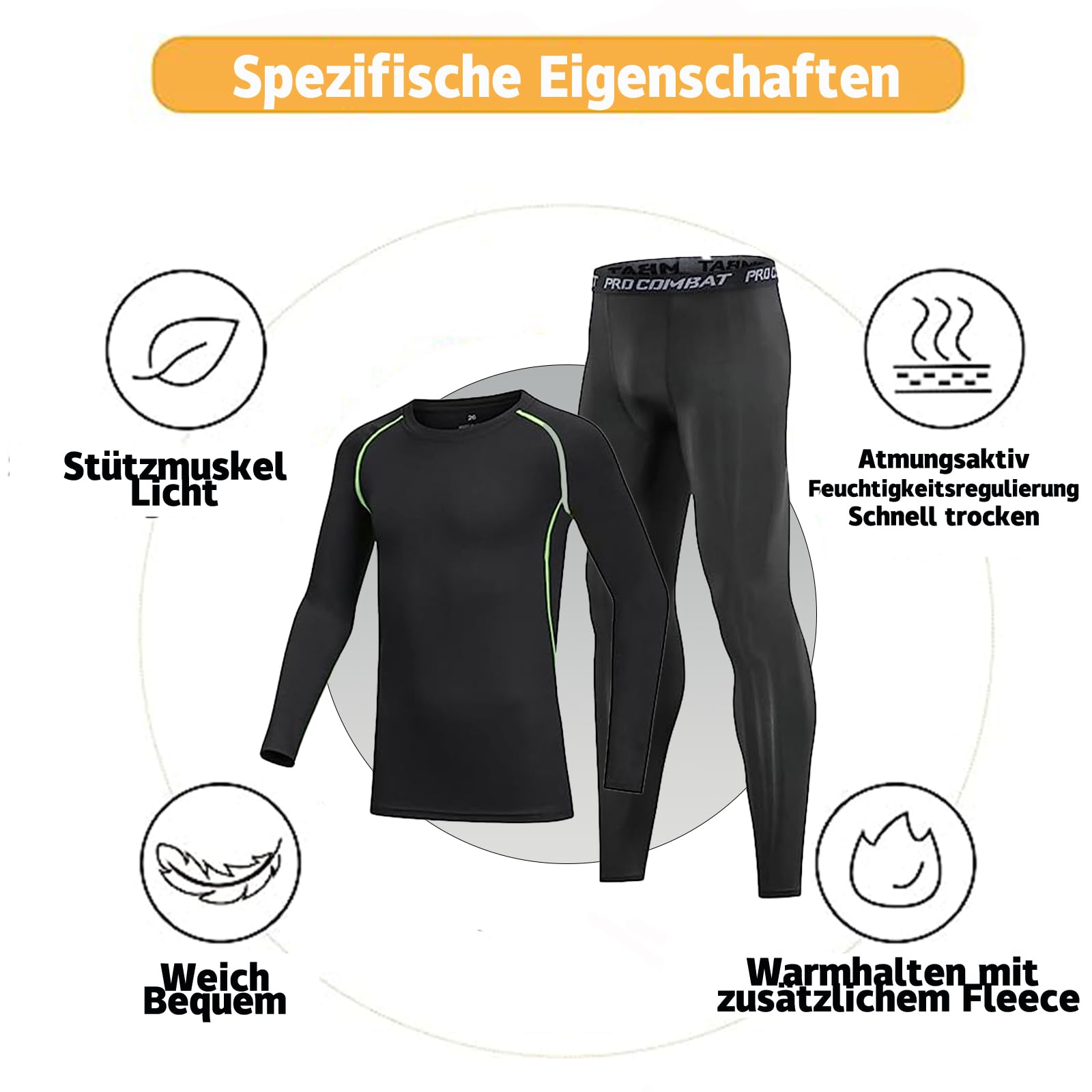 Sous-vêtements thermiques pour enfants - Haut thermique sportif à manches longues et leggings de compression pour enfants pour le sport, le football, le basket-ball, le ski