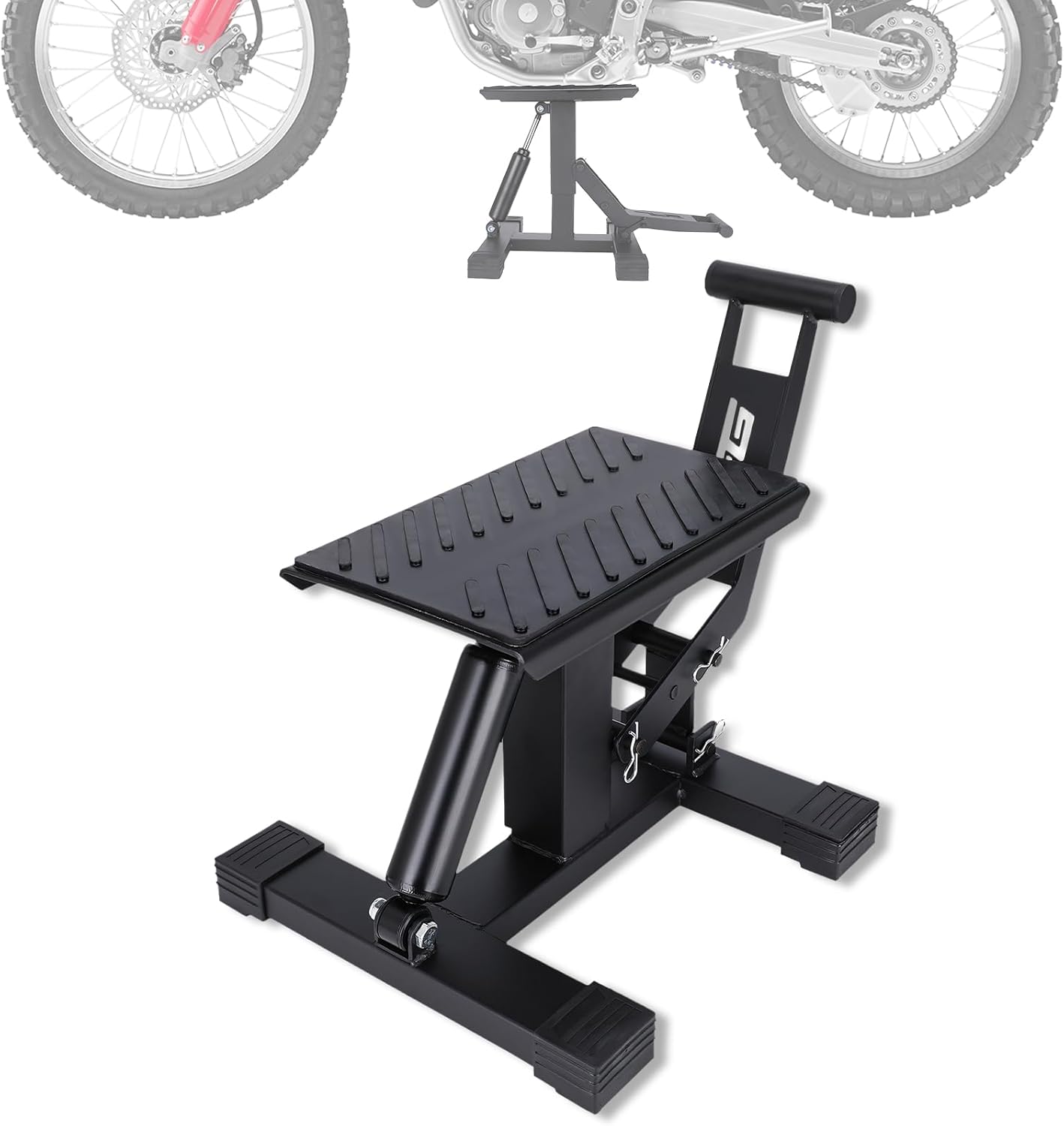 Dirt Bike Stand Motorcycle Lift Jack 1000 Lbs Capacity Height Adjustable Engine Hoist Stand Hydraulic Lift for Dirt Pit Bike ATV Repair Maintainance Heavy Duty