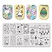 BEAUTYBIGBANG 4Pcs Nail Stamping Plate Animals Theme - Dogs Cats Panda Rabbit Owl Image Plates Nail Art Design Stamping Kit Manicure Template Set
