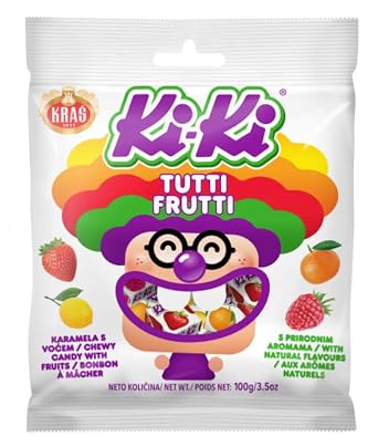 KRAS Ki-Ki Tutti Frutti Chewy Candies, Natural Flavors 3 Pack