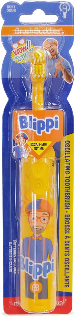 Blippi Electric Toothbrush, Kids Electric Toothbrushes, Battery Toothbrush, Toddler Electric Toothbrush for Kids 4-7, 1PK